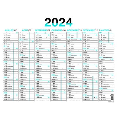 3664447154817-Calendrier Fluo - 7 mois par face - 43 x 55 cm - bleu - Oberthur-P_405149399_2-1