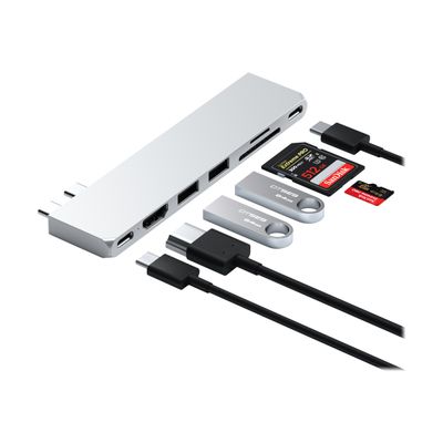 0810086360635-Satechi Pro Hub Slim - Hub 7 ports - USB-C x 2 - HDMI - pour Apple MacBook Air à partir d-P_405150616_1-0
