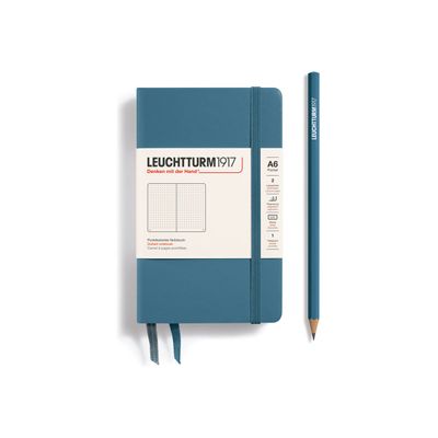 4004117610721-Leuchtturm1917 - Carnet de notes rigide A6 - pointillés - bleu acier-P_405155428_1-0