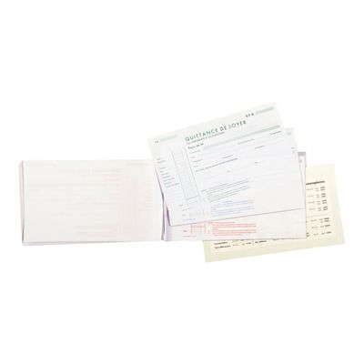 3130630000433-Exacompta - Manifold Carnet de quittances de loyer - 50 tripli - 12,5 x 21 cm-Avant-0
