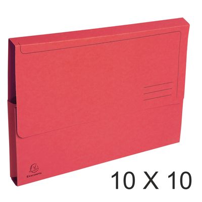 3130632469757-Exacompta Forever - 10 Paquets de 10 Chemises poche - 290 gr - rouge--0