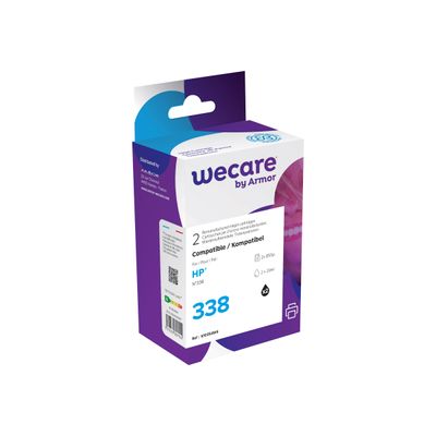 3112539807924-Cartouche compatible HP 338 - pack de 2 - noir - Wecare-Angle gauche-1