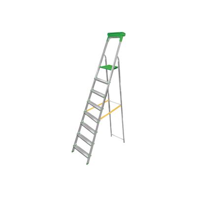3701254712813-Escabeau - 6 marches - gris et vert-Angle droit-0