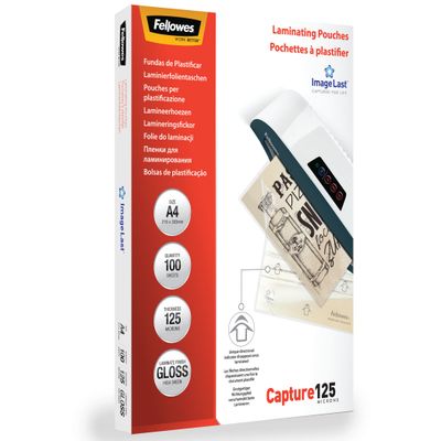 Fellowes 100 pochettes de plastification A4 216 x 303 mm 125 microns brillantes Pas Cher Bureau Vallee