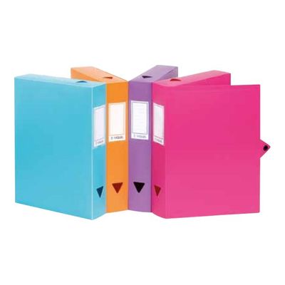 3135251143262-Viquel - Boîte de classement plastique - dos 80 mm - rose fuchsia-Avant-0