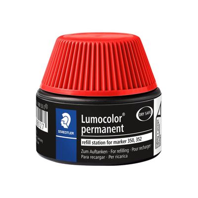 4007817488027-STAEDTLER Lumocolor - Flacon de recharge 30 ml - rouge - pour marqueurs permanents Lumocolor 350/3-Avant-0