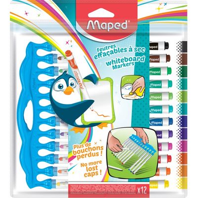 3154147418451-Maped Marker'Peps - Pack de 12 marqueurs effaçables - pointe fine - couleurs assorties--0