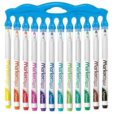 3154147418451-Maped Marker'Peps - Pack de 12 marqueurs effaçables - pointe fine - couleurs assorties--1