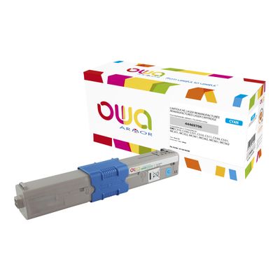 3112539643508-Cartouche laser compatible OKI 44469706 - cyan - Owa K15678OW-Angle gauche-0