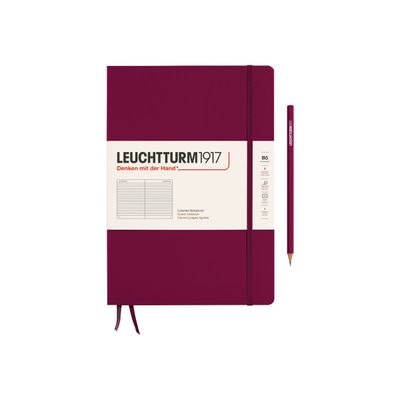 4004117615979-Leuchtturm1917 - Carnet de notes rigide - composition B5 - ligné - bordeaux-Avant-0