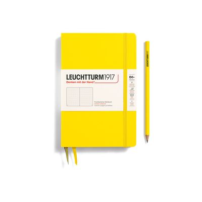 4004117635540-Leuchtturm1917 - Carnet de notes rigide B6+ - pointillés - jaune citron-Avant-0