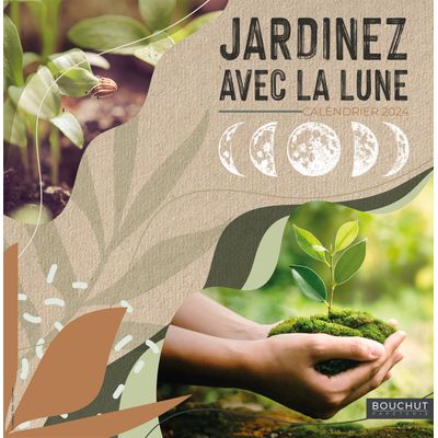 3592930018080-Bouchut Jardinez avec la Lune - Calendrier illustré mensuel - 30 x 30 cm--0