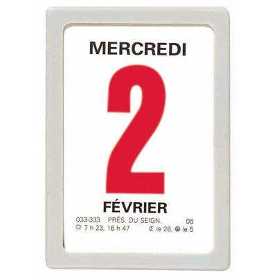 3664447118444-Oberthur Classique - Ephéméride gris - 6,3 x 9,2 cm-P_79360101_1-0
