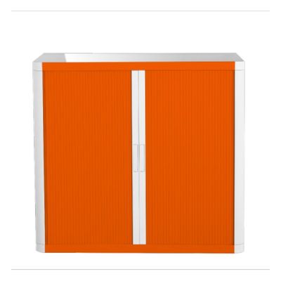 3660141930221-Armoire basse à rideaux EASY OFFICE - 110 x 104 x 41,5 cm - Corps et poignée blanc - Ride-P_79362572_1-0
