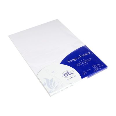 3140290433007-G.LALO Vergé de France - papier à demi-pli préplié - 25 feuilles - Blanc-P_79369827_1-0