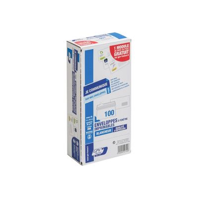 3250650227006-GPV - 100 Enveloppes DL 110 x 220 mm - 80 gr - blanc - fenêtre 45x100 mm - bande adhésive-P_79376034_1-0