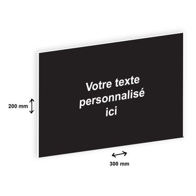 2012348178769-Plaque professionnelle personnalisée avec votre texte - 300 x 200 mm - Epaisseur 3,2 mm - noire -P_79384207_1-0
