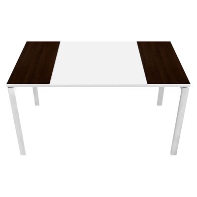 3660141220230-Table de réunion EASYDESK - L220 x P114 x H75 cm - blanc/wengé-P_79397012_1-0