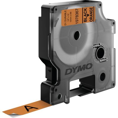 3501179783673-DYMO D1 - Ruban d'étiquettes auto-adhésives - 1 rouleau (12 mm x 3 m) - fond orange écri-P_79417460_2-1