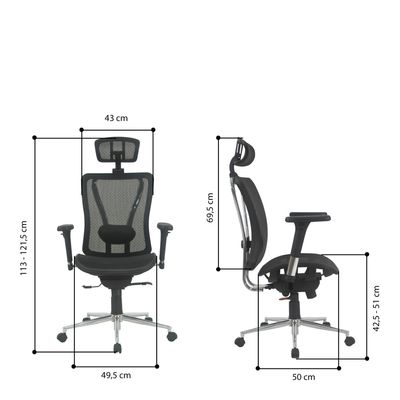 3397704812969-Fauteuil de bureau UPSILON - accoudoirs réglables - appuie-tête réglable - noir-P_79419621_7-5