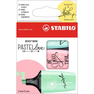 4006381514477-STABILO BOSS MINI Pastellove - Pack de 3 surligneurs pastel : menthe, rose, turquoise-P_79428393_1-0
