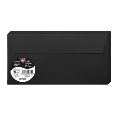 3329680583502-Pollen - 20 Enveloppes - 110 x 220 mm - 120 g/m² - noir-P_79431470_1-0