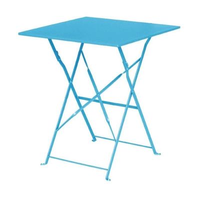 3700339880911-Table pliante de terrasse - L60 x H71 x P60 cm - Turquoise-P_79437862_1-0
