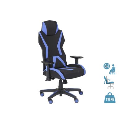 3701338800733-Fauteuil gamer POPER-T - accoudoirs réglables - noir et bleu-P_79438612_1-0