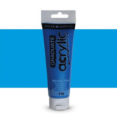 5011386077581-Daler-Rowney Graduate - Peinture acrylique - bleu métallique - 120 ml--0