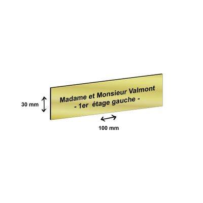 3459590648166-Plaque boîte à lettres personnalisée avec votre texte - 100 x 30 mm - dorée - adhésivée prête à--1