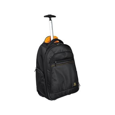 Exacompta Exactive Sac a dos a roulettes pour ordinateur portable 15 6 noir orange Pas Cher Bureau Vallee