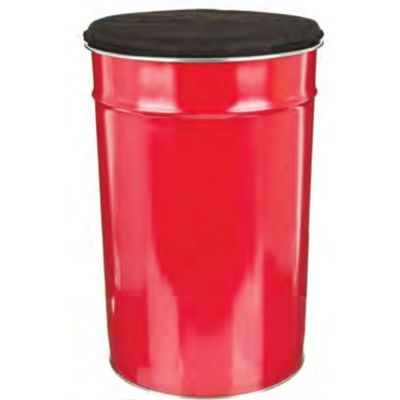 3219090809456-Pierre Henry - Poubelle pouf 33L - métal - rouge--0