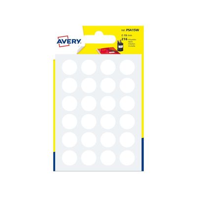 5014702026331-Avery - 216 Pastilles adhésives - blanc - diamètre 15 mm--0