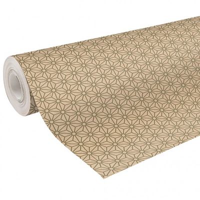 3329682238035-Clairefontaine - Papier cadeau kraft - 70 cm x 50 m - 70 g/m² - motif losanges or--0