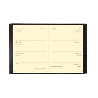 3371010448500-Agenda de poche Soho Miniweek - 1 semaine sur 2 pages - 7 x 10 cm - noir - Quo Vadis--1