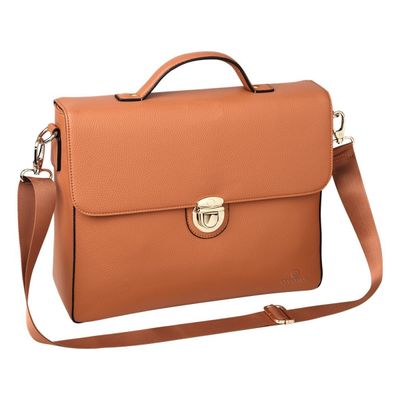 Oberthur Lady Bradford Cartable rigide 2 compartiments camel 29 x 11 5 x 36 cm Pas Cher Bureau Vallee