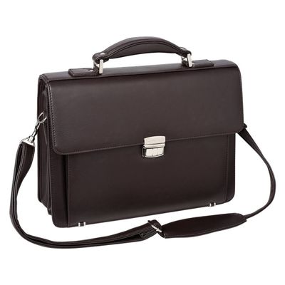 3108723263737-Oberthur Bradford - Cartable rigide 2 compartiments - marron - 29 x 38 x 13 cm--0