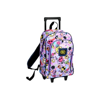 Smiley World Sac a dos a roulettes 41 cm violet 2 compartiments Alpa Pas Cher Bureau Vallee