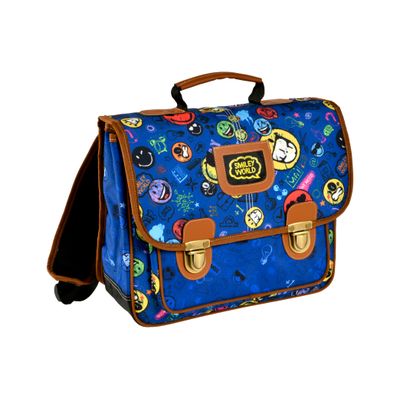 Smiley World Cartable 38 cm marine 1 compartiment Alpa Pas Cher Bureau Vallee