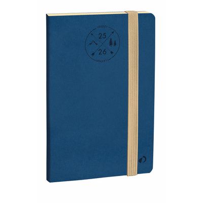 3371010426157-Agenda à élastique Everest Horizontal 16 mois - 1 semaine sur 2 pages - 16 x 24 cm - bleu denim - Quo--0