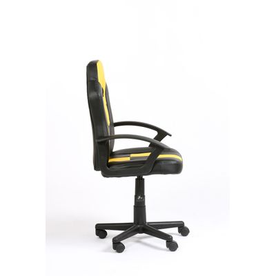 3701338800658-Fauteuil gamer FORMULE 1 - accoudoirs fixes - noir et jaune--3