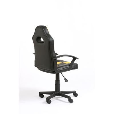 3701338800658-Fauteuil gamer FORMULE 1 - accoudoirs fixes - noir et jaune--4
