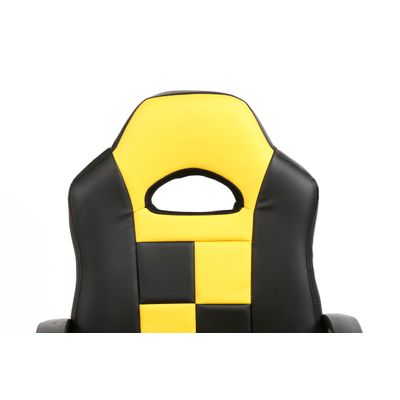 3701338800658-Fauteuil gamer FORMULE 1 - accoudoirs fixes - noir et jaune--6
