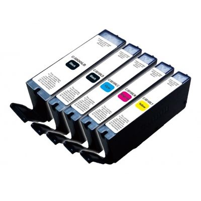 3584770907334-Cartouche compatible Canon CLI-581XXL/PGI-580XXL - pack de 5 - noir, noir photo, cyan, magenta, jaune ---1