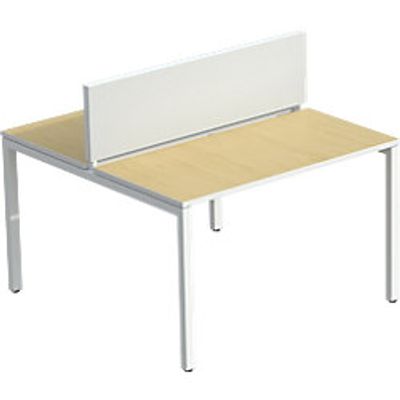 3660141254693-Ecran de séparation cadre aluminium H33 x L160 cm - cadre aluminium blanc - toile blanc--0