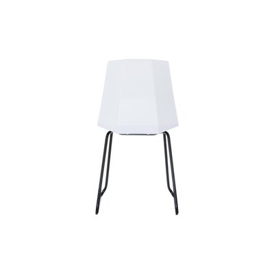 3660141232592-Lot de 2 chaises CUBE - Pieds trapèzes acier noir - assise blanche--3