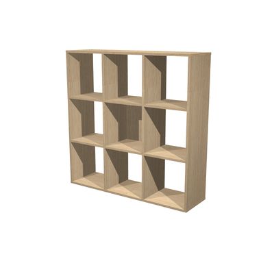 7331910014751-Bibliothèque modulaire MAXICOLOR - 9 cases - imitation chêne clair--0