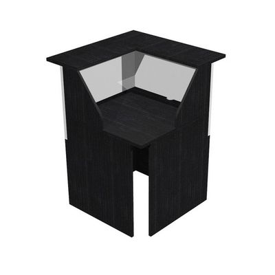 2012349514368-Banque d'accueil en angle 90° MUSA - L76 x H117 x P76 - Frêne noir/blanc--0