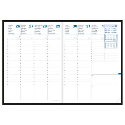 3371010443260-Agenda à élastique Everest Président 16 mois - 1 semaine sur 2 pages - 21 x 27 cm - gris - Quo Vadis--1