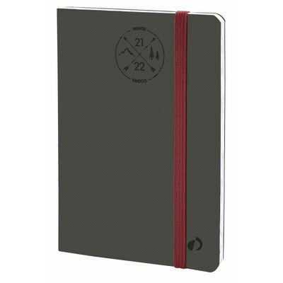3371010443260-Agenda à élastique Everest Président 16 mois - 1 semaine sur 2 pages - 21 x 27 cm - gris - Quo Vadis--0